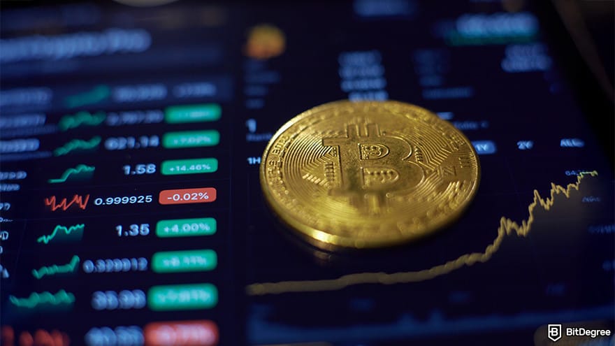 Best cryptocurrency exchange: Bitcoin coin on a tablet showing crypto price movements. Best cryptocurrency exchange: Bitcoin coin on a tablet showing crypto price movements.