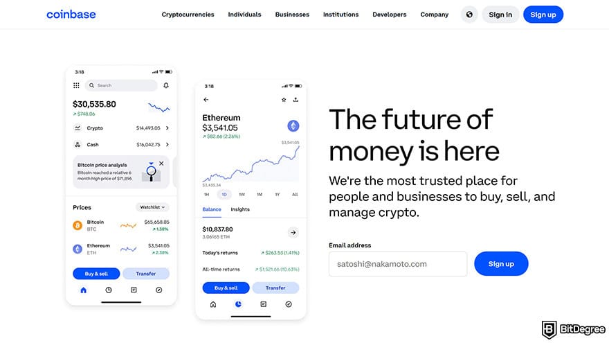 Best cryptocurrency exchange: Coinbase homepage. Best cryptocurrency exchange: Coinbase homepage.