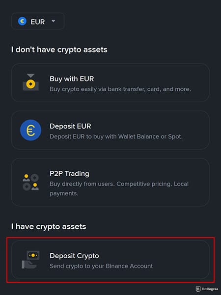 Binance Review: Choose a cryptocurrency to deposit. Binance Review: Choose a cryptocurrency to deposit.