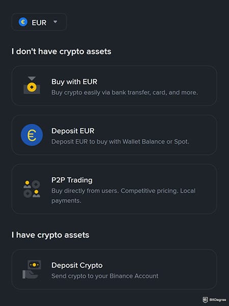 Binance Review: Choose a deposit type. Binance Review: Choose a deposit type.