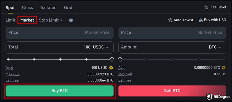 Binance Review: choose an order type. Binance Review: choose an order type.