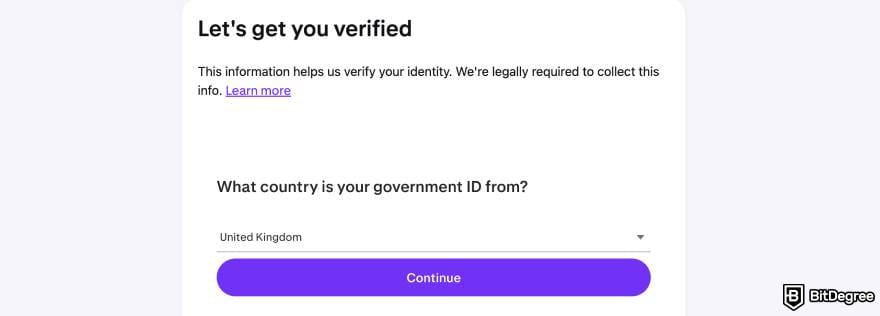 Kraken review: choose document type and country.