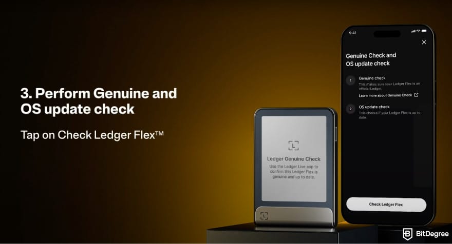 Ledger Flex review: tap on Check Ledger Flex. Ledger Flex review: tap on Check Ledger Flex.