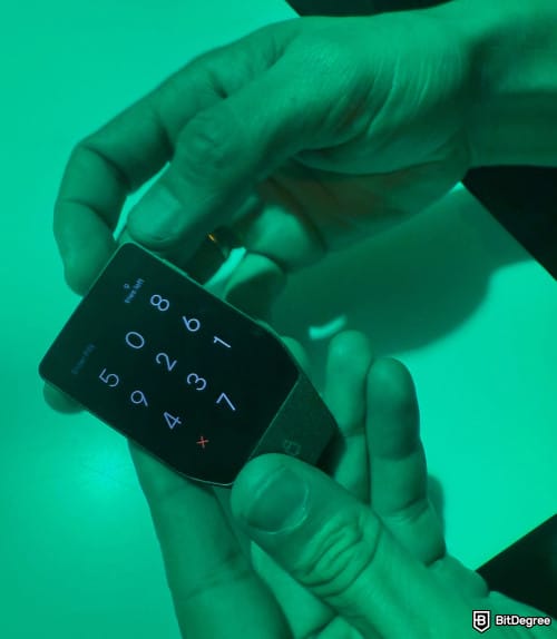 Trezor Safe 7 review: a screen where you enter your PIN. Trezor Safe 7 review: a screen where you enter your PIN.