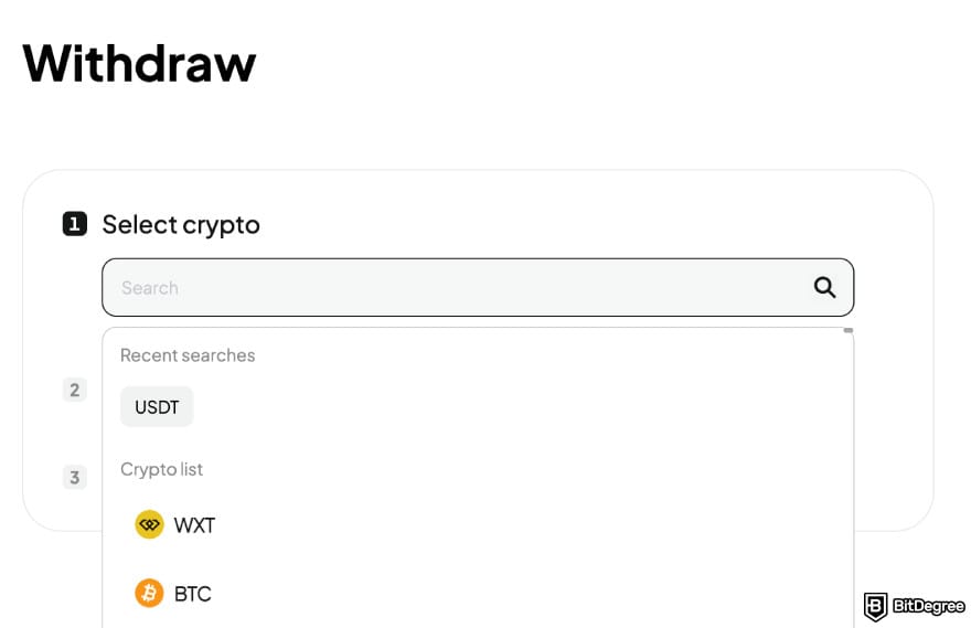 WEEX review: select the token you want to withdraw. WEEX review: select the token you want to withdraw.